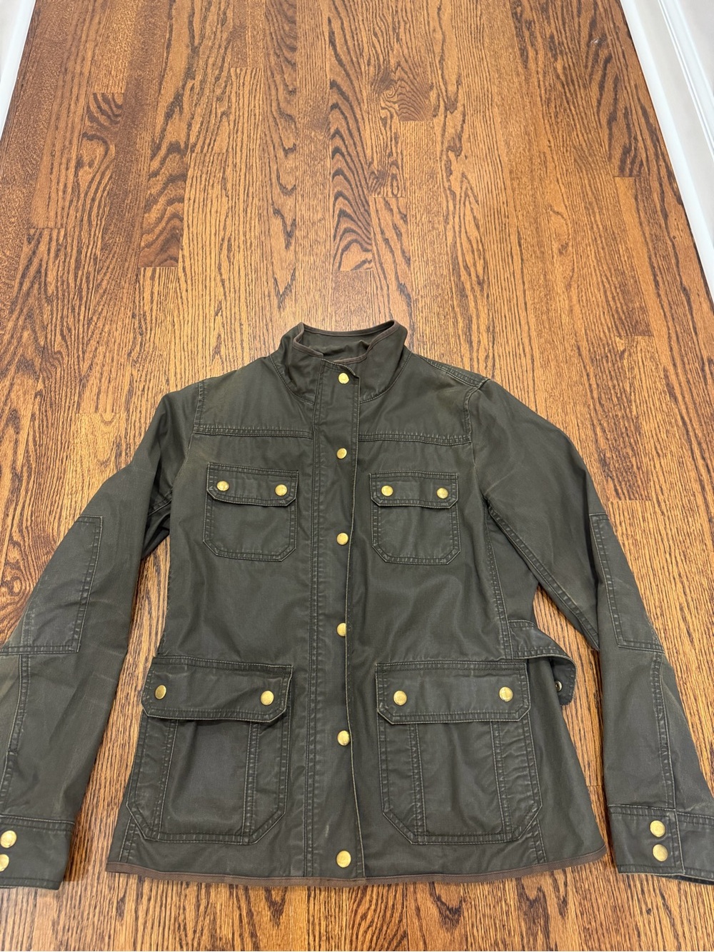 J. Crew Olive Utility Jacket with Gold Buttons